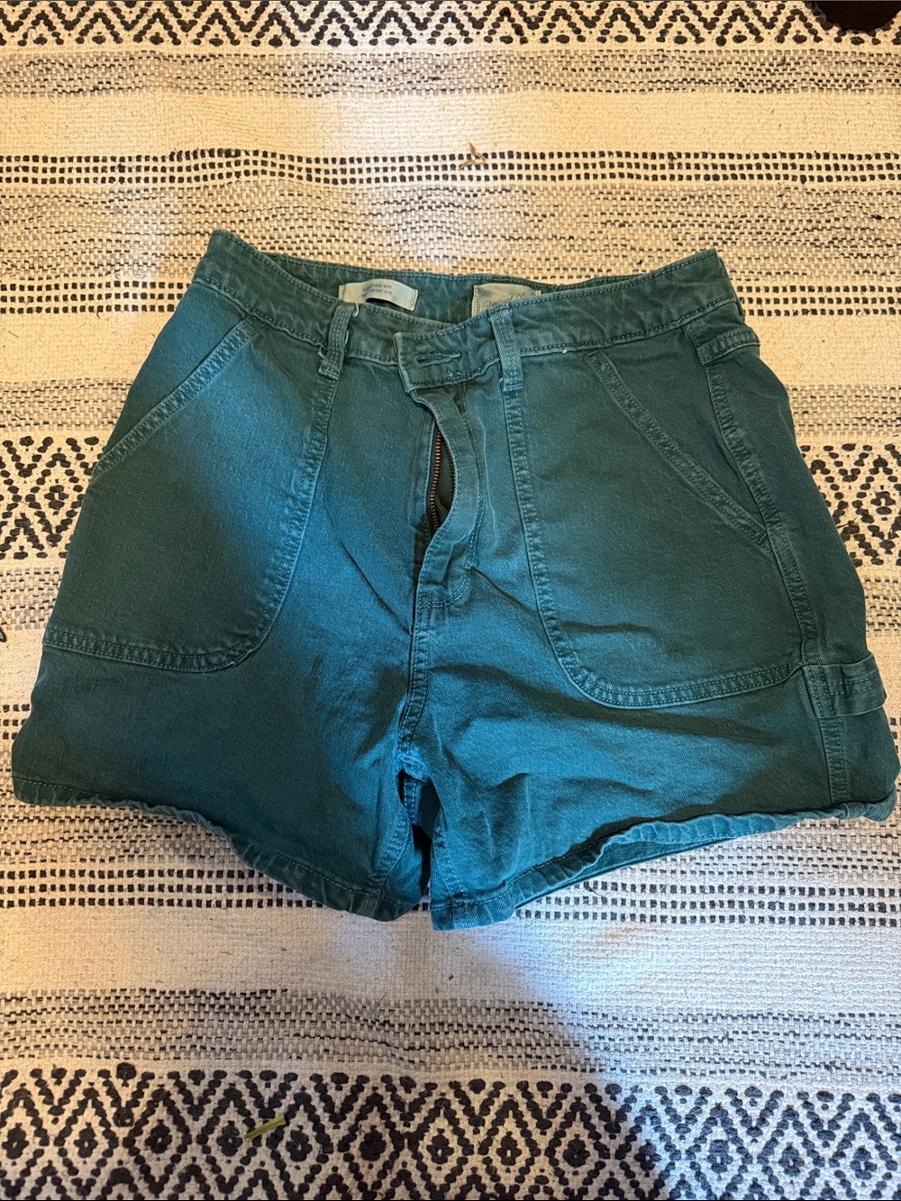 Universal Thread High Waist Green Denim Shorts